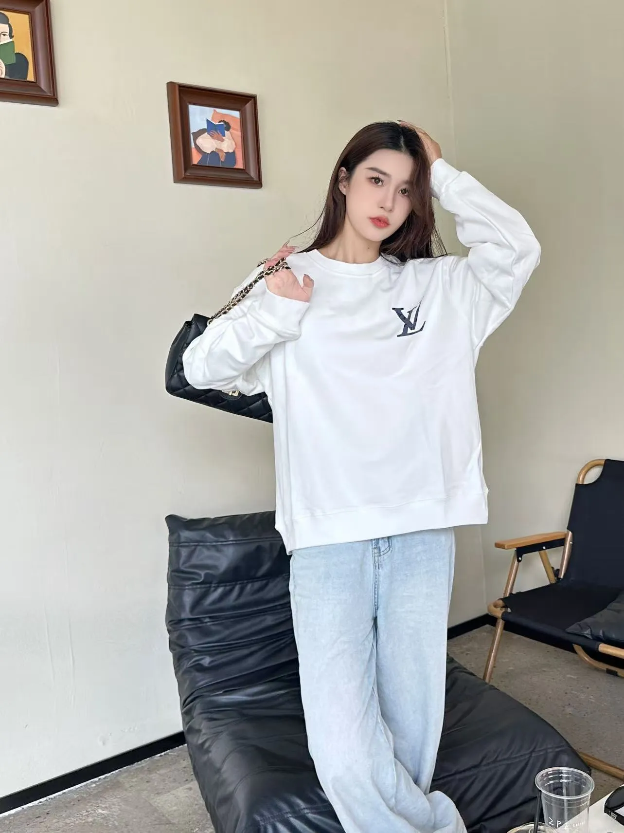 Louis Vuitton/Louis Vuitton small label presbyopic round neck sweatshirt